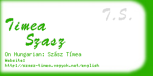 timea szasz business card